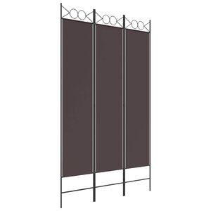 vidaXL 3-Panel Room Divider Brown 120x200 cm Fabric