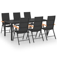 vidaXL 7 Piece Garden Dining Set Black and Brown,  vidaXL 7 Piece Garden Dining Set Black and Brown