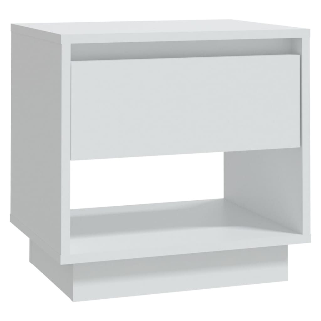 vidaXL Bedside Cabinet White 45x34x44 cm Engineered Wood