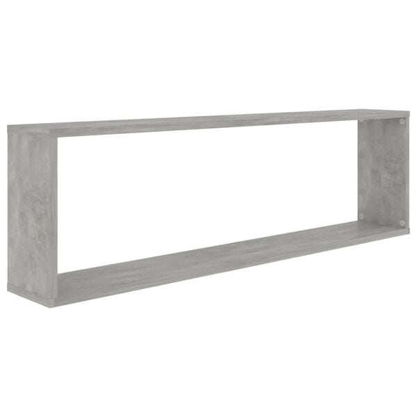 vidaXL Wall Cube Shelf 2 pcs Concrete Grey 100x15x30 cm Engineered Wood