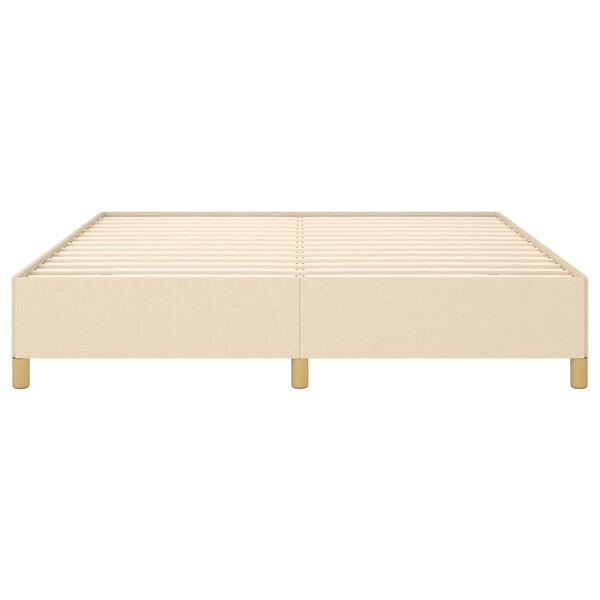 vidaXL Bed Frame without Mattress Cream 180x200 cm Super King Fabric