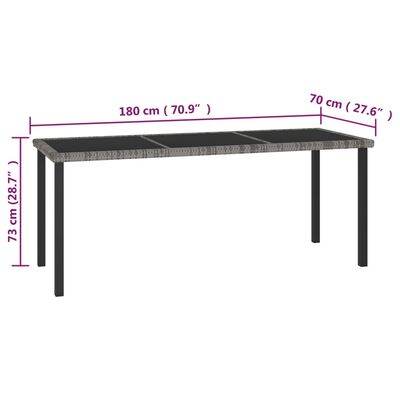 vidaXL 9 Piece Garden Dining Set Poly Rattan Grey, grey vidaXL 9 Piece Garden Dining Set Poly Rattan Grey