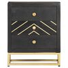 vidaXL Bedside Cabinet Black and Gold 40x30x50 cm Solid Mango Wood