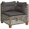 vidaXL 10 Piece Garden Sofa Set with Cushions Grey Poly Rattan