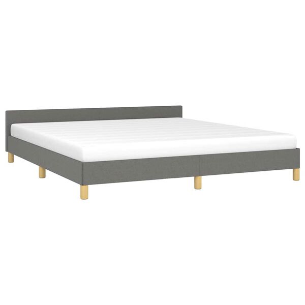 vidaXL Bed Frame without Mattress Dark Grey 183x203 cm King Fabric