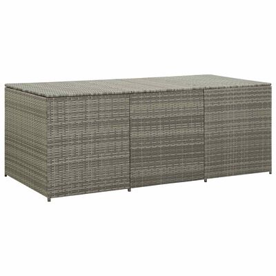 vidaXL Garden Storage Box Poly Rattan 180x90x70 cm Grey, grey vidaXL Garden Storage Box Poly Rattan 180x90x70 cm Grey