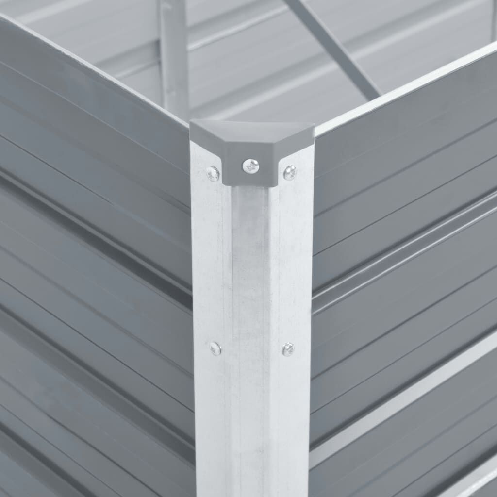 vidaXL Garden Raised Bed Galvanised Steel 100x40x77 cm Grey