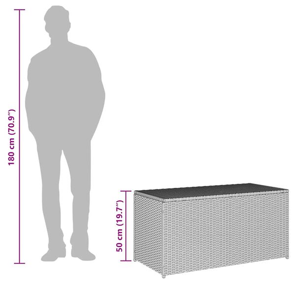 vidaXL Garden Storage Box Poly Rattan 100x50x50 cm Grey