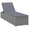 vidaXL 3 Piece Garden Sun Loungers with Tea Table Poly Rattan Grey