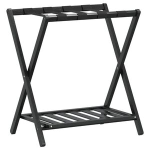 vidaXL Luggage Rack Black 68x38x58 cm Bamboo