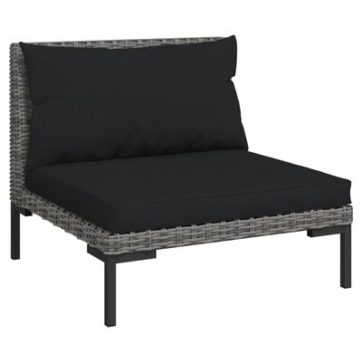 vidaXL 9 Piece Garden Lounge Set with Cushions Round Rattan Dark Grey,  vidaXL 9 Piece Garden Lounge Set with Cushions Round Rattan Dark Grey