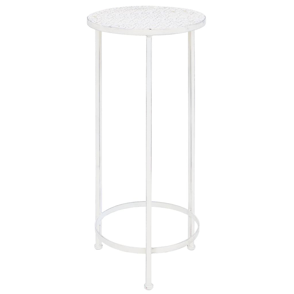 vidaXL Plant Stand Set 3 Pieces Vintage Style Metal Antique White