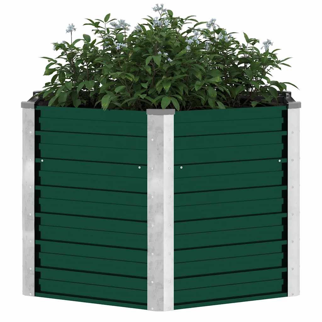vidaXL Garden Raised Bed Galvanised Steel 129x129x77 cm Green