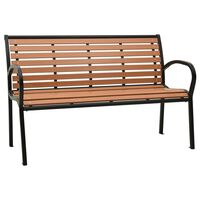 vidaXL Garden Bench Black and Brown 116 cm Steel and WPC, brown vidaXL Garden Bench Black and Brown 116 cm Steel and WPC