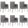 vidaXL 7 Piece Garden Dining Set Poly Rattan Anthracite