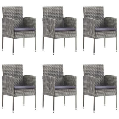 vidaXL 7 Piece Garden Dining Set Poly Rattan Anthracite, anthracite vidaXL 7 Piece Garden Dining Set Poly Rattan Anthracite