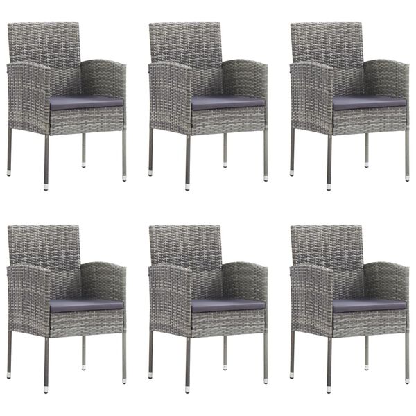 vidaXL 7 Piece Garden Dining Set Poly Rattan Anthracite