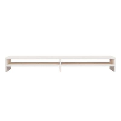 vidaXL Monitor Stand White 100x24x13 cm Solid Wood Pine