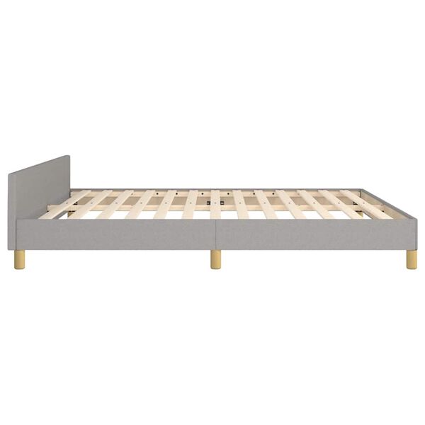vidaXL Bed Frame without Mattress Light Grey 183x203 cm King Fabric