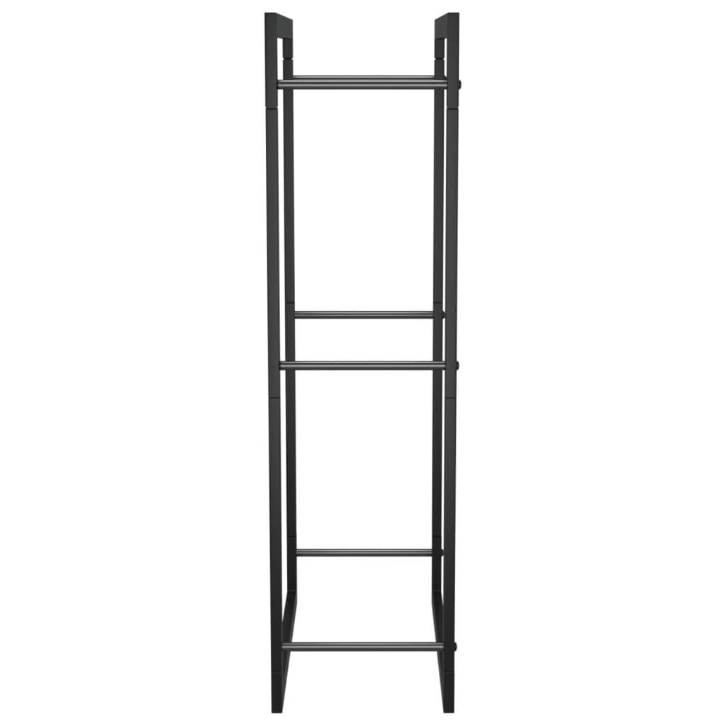 vidaXL Firewood Rack Matt Black 50x28x94 cm Steel