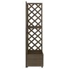 vidaXL Corner Trellis Planter Grey 40x40x150 cm Solid Fir Wood