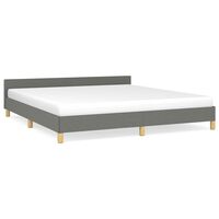 vidaXL Bed Frame without Mattress Dark Grey 183x203 cm King Fabric, dark grey vidaXL Bed Frame without Mattress Dark Grey 183x203 cm King Fabric