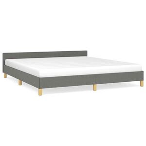 vidaXL Bed Frame without Mattress Dark Grey 183x203 cm King Fabric