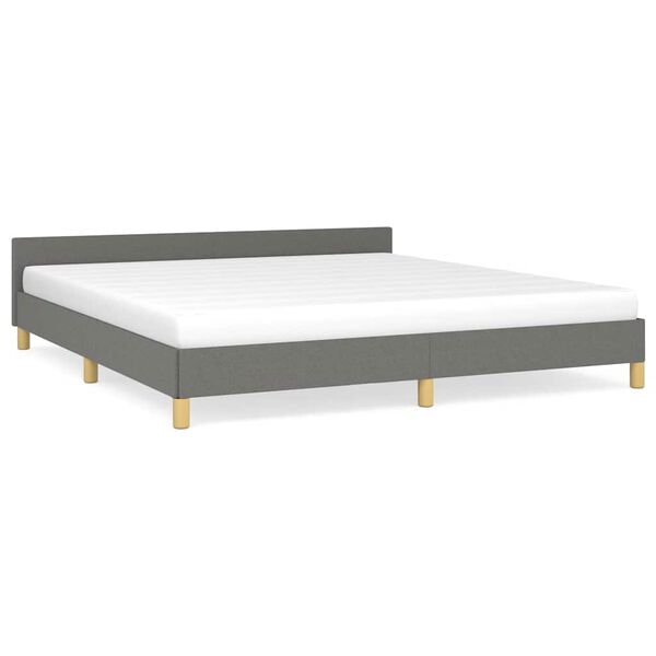 vidaXL Bed Frame without Mattress Dark Grey 183x203 cm King Fabric