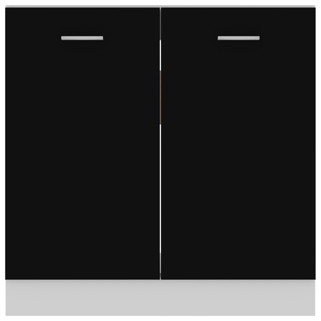 vidaXL Sink Bottom Cabinet Lyon Black 80x46x81.5 cm Engineered Wood