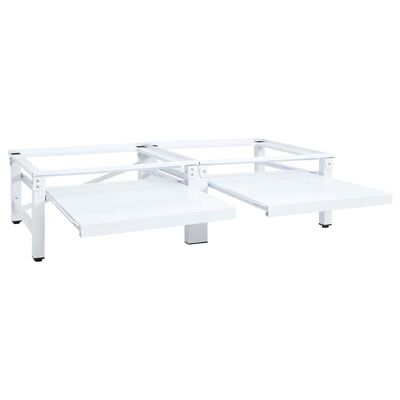 vidaXL Washing and Drying Machine Pedestal with Pull-out Shelves White,  vidaXL Washing and Drying Machine Pedestal with Pull-out Shelves White