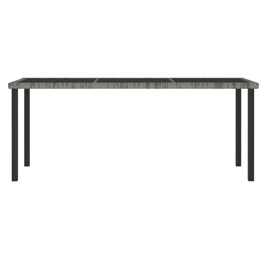 vidaXL 7 Piece Garden Dining Set Poly Rattan Grey