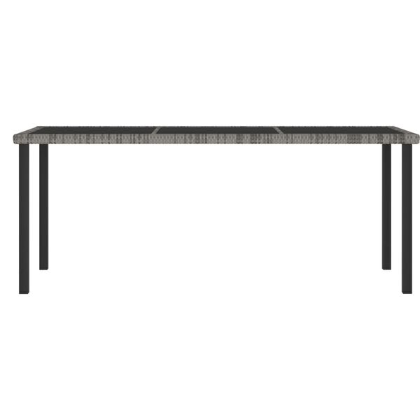 vidaXL 7 Piece Garden Dining Set Poly Rattan Grey