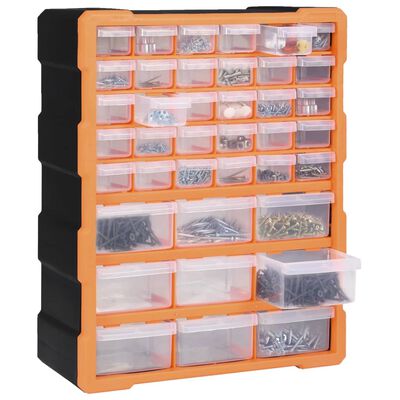 vidaXL Multi-drawer Organiser with 39 Drawers 38x16x47 cm, orange and black vidaXL Multi-drawer Organiser with 39 Drawers 38x16x47 cm