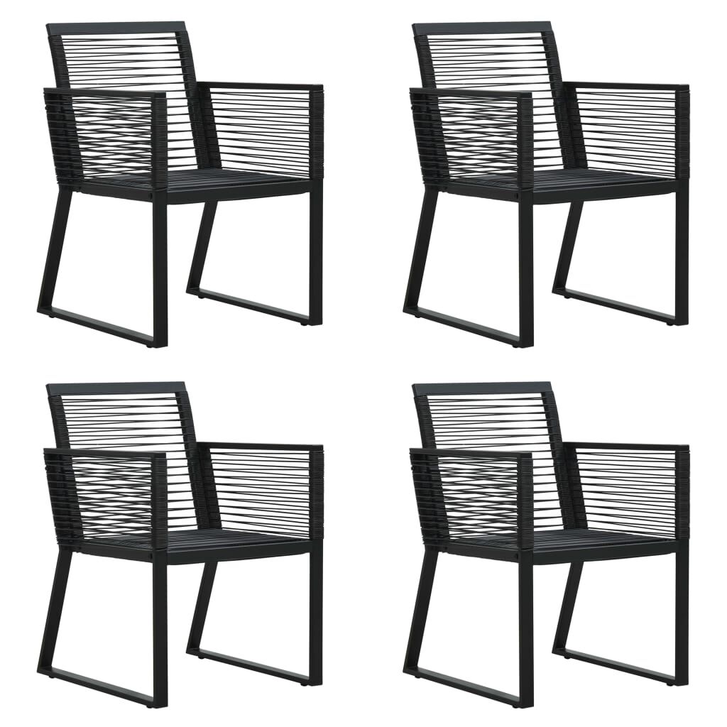 vidaXL 5 Piece Outdoor Dining Set PVC Rattan Black