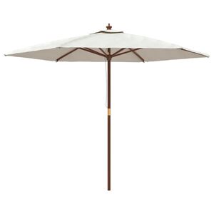 vidaXL Garden Parasol with Wooden Pole Sand 299x240 cm