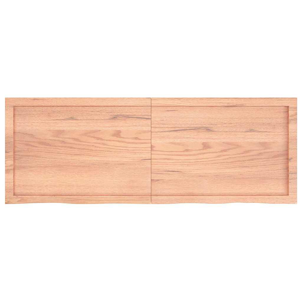 vidaXL Wall Shelf Light Brown 140x50x(2-4) cm Treated Solid Wood Oak