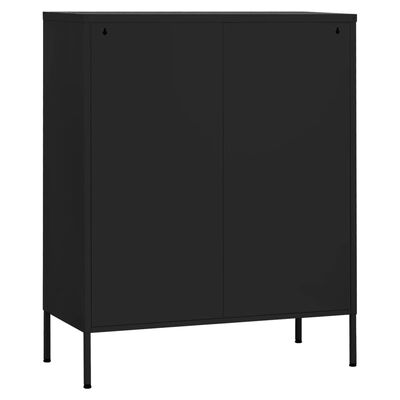 vidaXL Storage Cabinet Black 80x35x101.5 cm Steel, black vidaXL Storage Cabinet Black 80x35x101.5 cm Steel