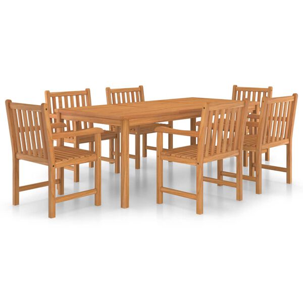 vidaXL 7 Piece Garden Dining Set 200x100 cm Solid Teak Wood