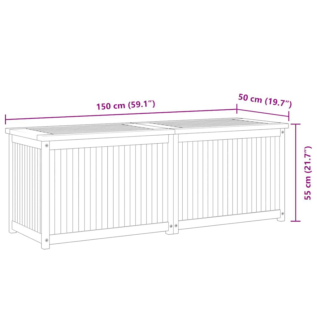 vidaXL Garden Box 150x50x55 cm Solid Wood Teak
