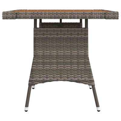 vidaXL Garden Table Grey 70x70x72 cm Poly Rattan & Solid Acacia Wood, grey vidaXL Garden Table Grey 70x70x72 cm Poly Rattan & Solid Acacia Wood