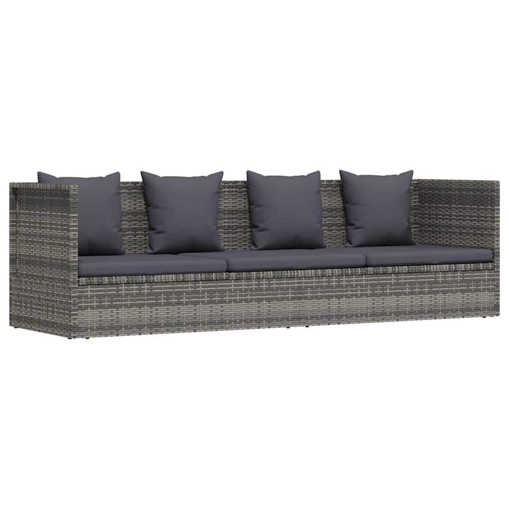 vidaXL Garden Bed Grey 200x60 cm Poly Rattan