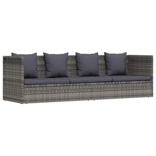 vidaXL Garden Bed Grey 200x60 cm Poly Rattan