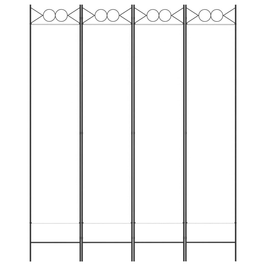 vidaXL 4-Panel Room Divider White 160x200 cm Fabric