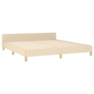 vidaXL Bed Frame without Mattress Cream 180x200 cm Super King Fabric