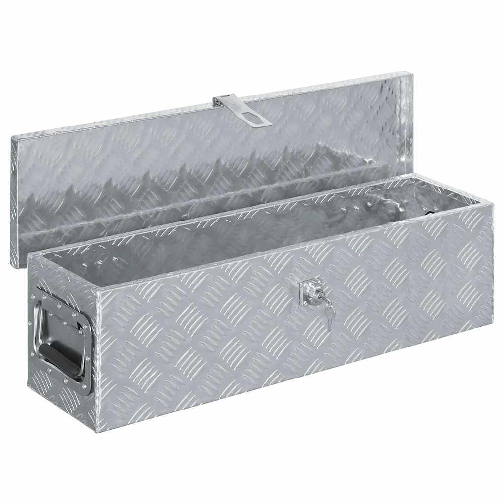 vidaXL Aluminium Box 80.5x22x22 cm Silver