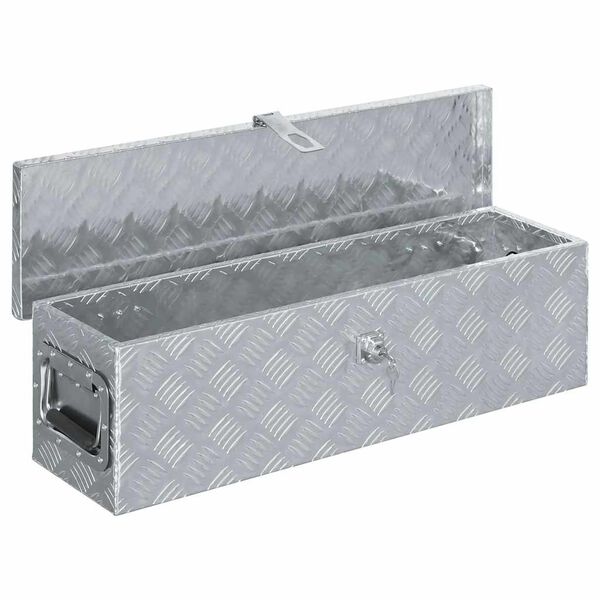 vidaXL Aluminium Box 80.5x22x22 cm Silver