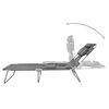 vidaXL Foldable Sunlounger with Head Cushion Adjustable Backrest Grey