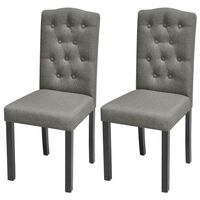 vidaXL Dining Chairs 2 pcs Grey Fabric