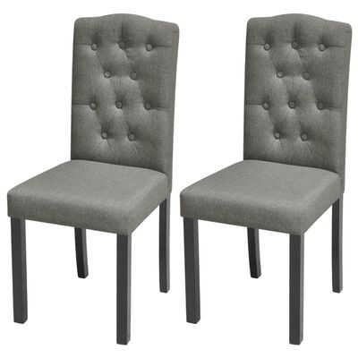 vidaXL Dining Chairs 2 pcs Grey Fabric, grey vidaXL Dining Chairs 2 pcs Grey Fabric