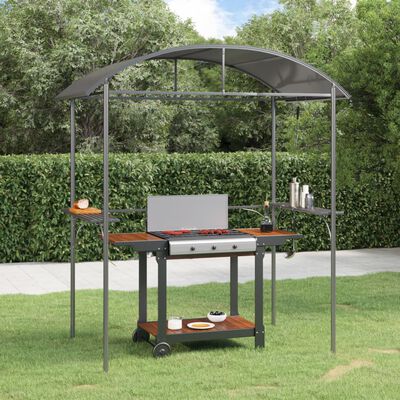 vidaXL BBQ Gazebo with Side Shelves Anthracite 220x115x230 cm Steel,  vidaXL BBQ Gazebo with Side Shelves Anthracite 220x115x230 cm Steel